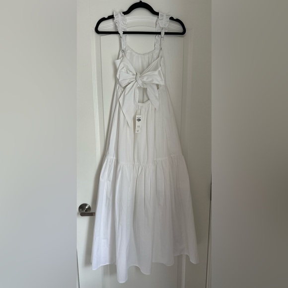 NWT A&F White Tie-Back Midi Dress - Size S Petite - Picture 4 of 5